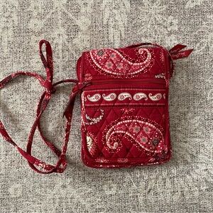 Vera Bradley Retired Mesa Red Purse Mini Hipster Paisley Crossbody Bag Handbag